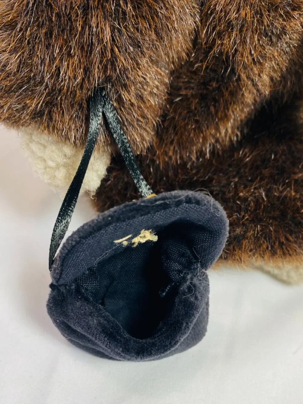 VNTG Boyd's Bear Aunt Bessie Skidoo Curly Fur Faux Fur Coat Velvet Scarf & Purse